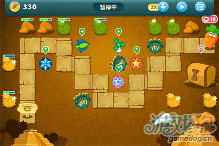 保卫萝卜沙漠主题第5关金萝卜攻略3