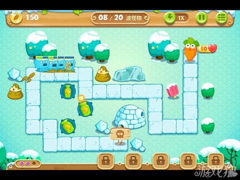 保卫萝卜2 2关水晶金萝卜图文攻略5