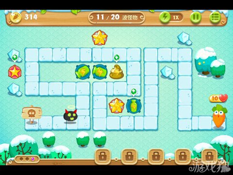 保卫萝卜2 4关水晶金萝卜图文攻略4