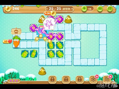 保卫萝卜2 9关水晶金萝卜图文攻略9