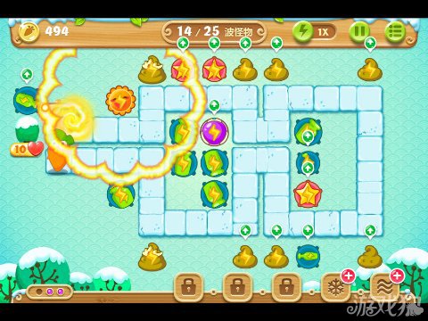 保卫萝卜2 9关水晶金萝卜图文攻略6