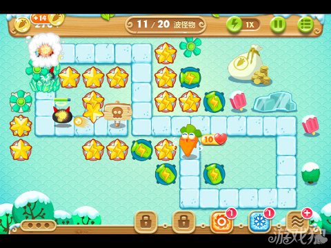 保卫萝卜2 13关水晶金萝卜图文攻略4