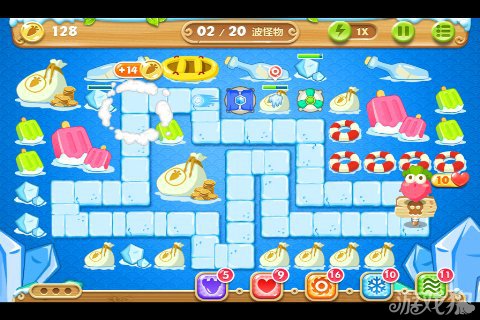 保卫萝卜2 44关水晶金萝卜图文攻略1