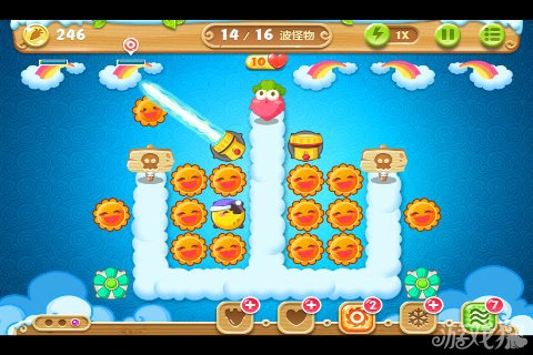 保卫萝卜2 63关水晶金萝卜图文攻略4