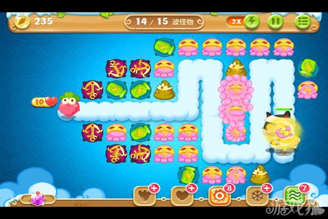 保卫萝卜2 65关水晶金萝卜图文攻略6